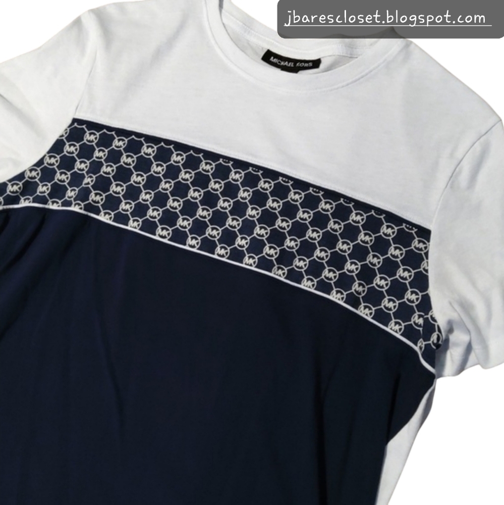 Michael Kors | Men's Graphic Short Sleeve T-Shirt Size Medium White/Navy